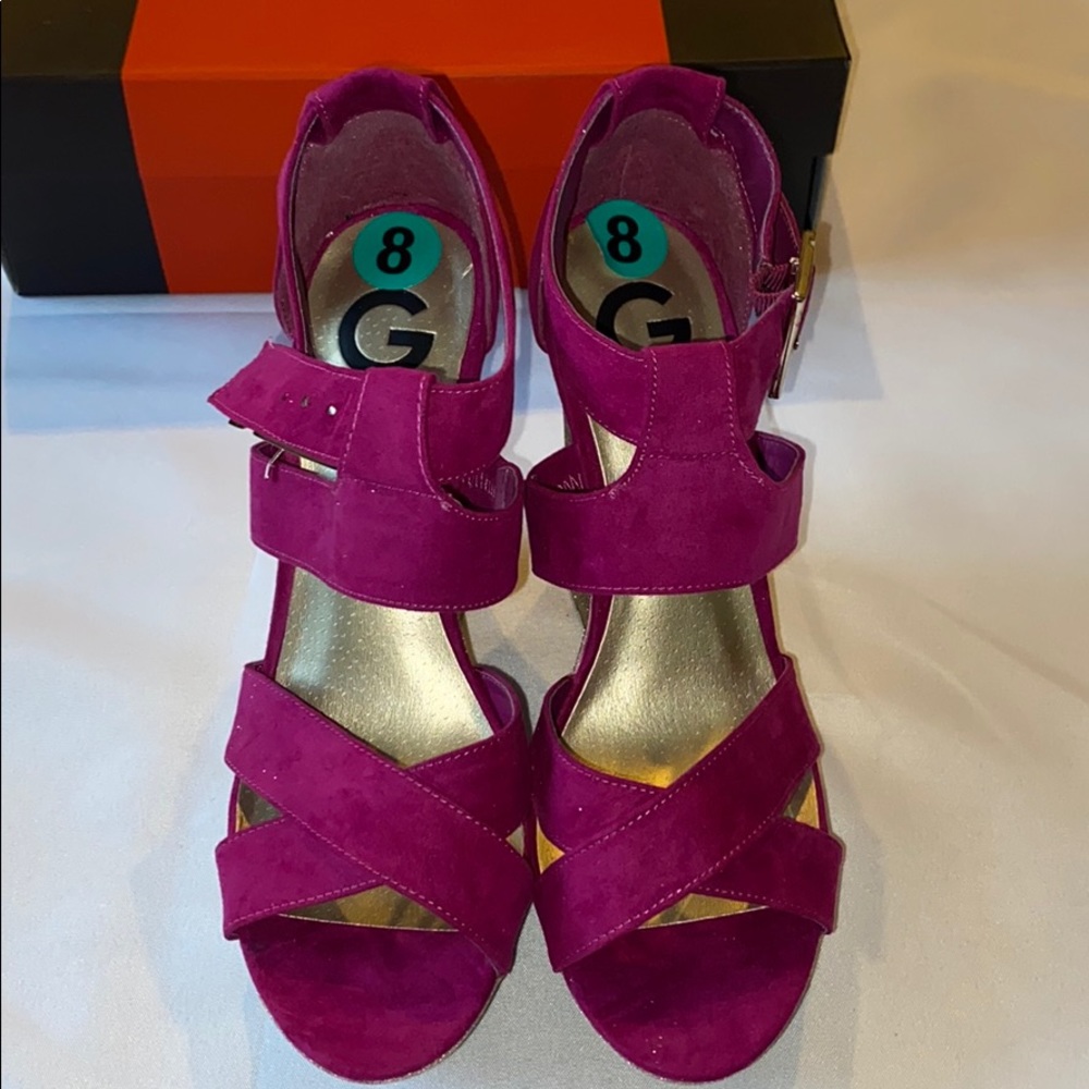 Brand new G by Guess magenta wedges.